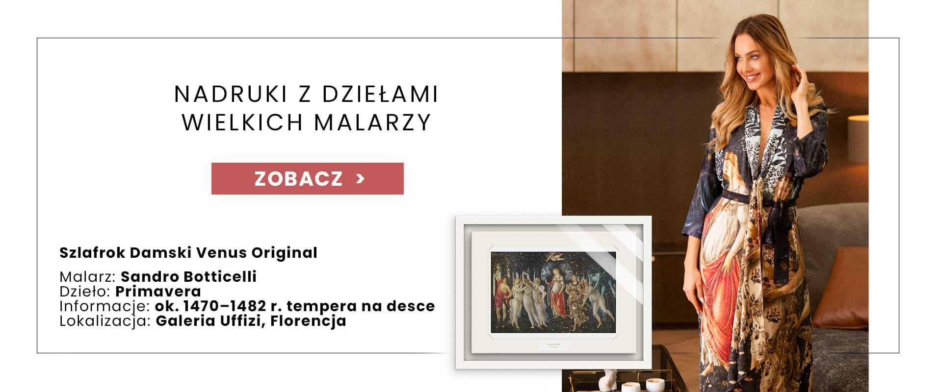 Bielizna nocna z nadrukami z dzieł wielkich malarzy Nadruki z dziełami wielkich malarzy