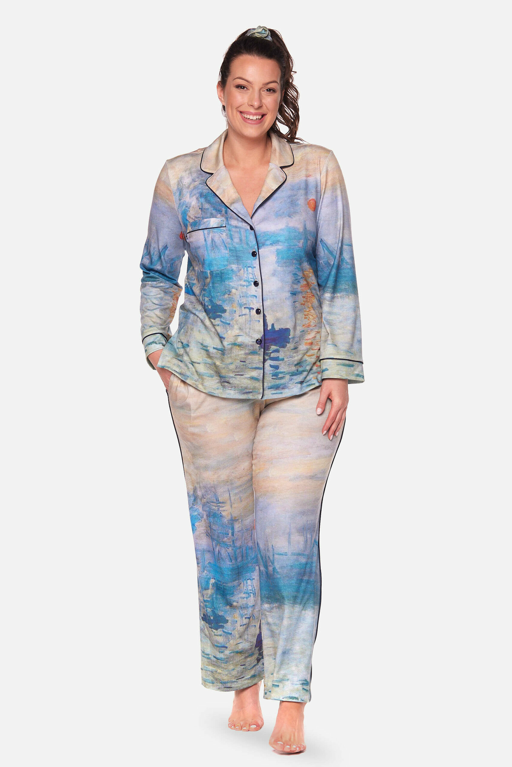 Piżama damska z długą nogawką Plus Size Piżama damska z długą nogawką Plus Size